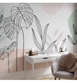 Fototapete - Leaves in Pastels