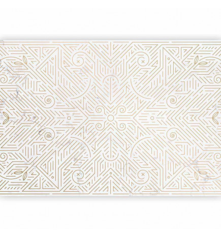 Mural de parede - Geometric Pattern Shades of Gold and Marble Stone