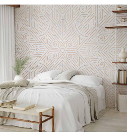 Fotobehang - Geometric Pattern Shades of Gold and Marble Stone