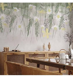 Fototapetti - Home herbarium - subtle floral motif with flowers in watercolour style