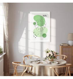 Schilderij - Green Aesthetics of Monstera (1 Part) Vertical