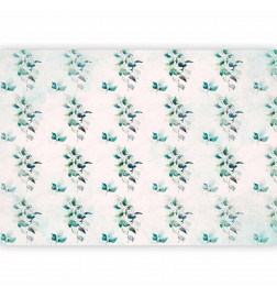 Fototapet - Mint green nature - solid floral pattern with green leaves