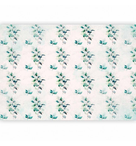 Fototapete - Mint green nature - solid floral pattern with green leaves