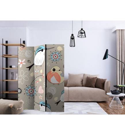 Room Divider - Natural pattern with birds [Room Dividers]