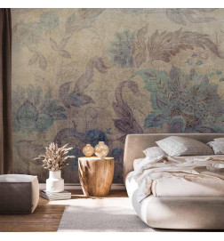 Mural de parede - Floral decorations - plant motif with ornaments in vintage style