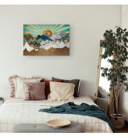 Schilderij - Morning in the Mountains (1 Part) Wide