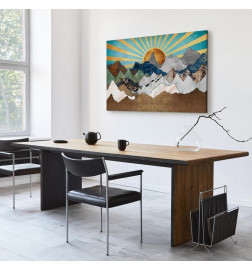 Schilderij - Morning in the Mountains (1 Part) Wide