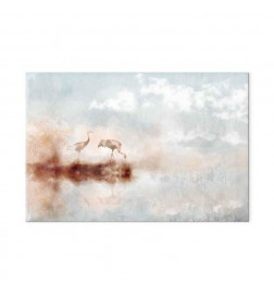 Canvas Print - Cranes in the Morning (1 Part) Wide