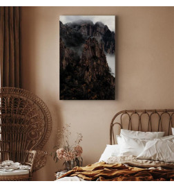 Canvas Print - Heart of Mountain Landscape (1-part) - Clouds Amid Rocks