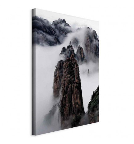 Seinapilt - High Mountains in Mist (1-part) - Landscape of Clouds Amid Rocks