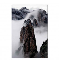 Quadro - High Mountains in Mist (1-part) - Landscape of Clouds Amid Rocks
