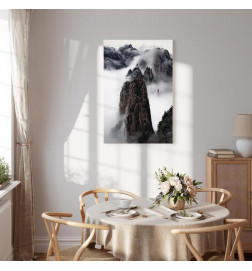 Canvas Print - High Mountains in Mist (1-part) - Landscape of Clouds Amid Rocks