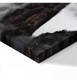 Schilderij - High Mountains in Mist (1-part) - Landscape of Clouds Amid Rocks