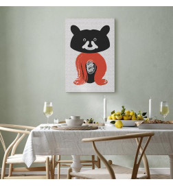 Schilderij - Nice Mr Raccoon (1 Part) Vertical