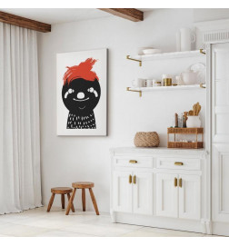 Schilderij - Crazy Sloth (1 Part) Vertical