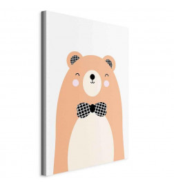Schilderij - Teddy Bear in Bow Tie (1 Part) Vertical