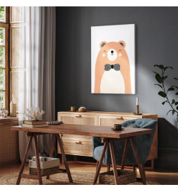 Leinwandbild - Teddy Bear in Bow Tie (1 Part) Vertical