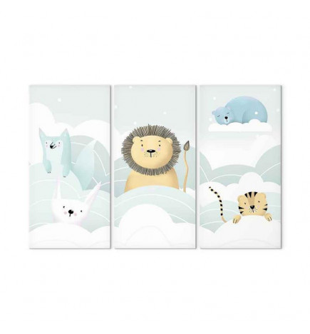 Schilderij - Fairy-Tale Zoo (3 Parts)