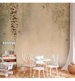 Mural de parede - Beige Hummingbirds