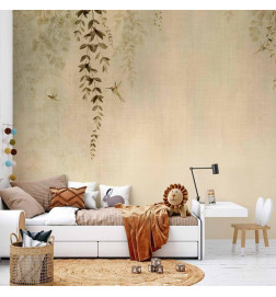 Fotobehang - Beige Hummingbirds