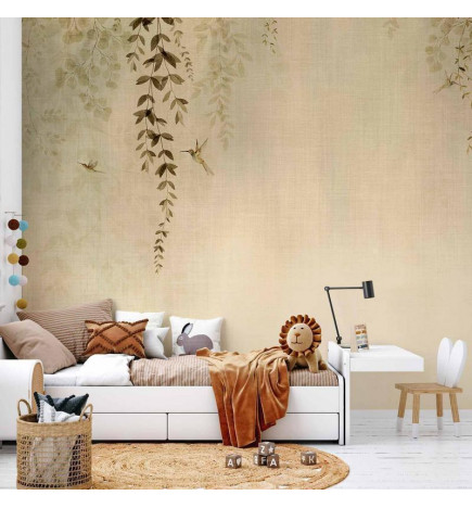 Mural de parede - Beige Hummingbirds