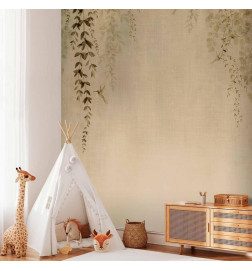 Wall Mural - Beige Hummingbirds