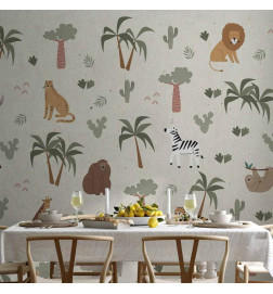 Fototapeta - African Composition - Animals for the Childrens Room on a Paper Background