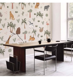 Foto tapete - African Composition - Animals for the Childrens Room on a Paper Background