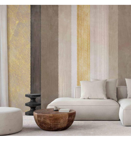 Carta da parati - Striped pattern - abstract background in various stripes with gold pattern