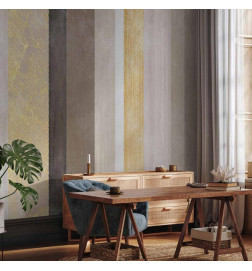 Wall Mural - Striped pattern - abstract background in various stripes with gold pattern