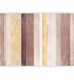 Mural de parede - Striped pattern - abstract background in stripes of different colours with gold pattern