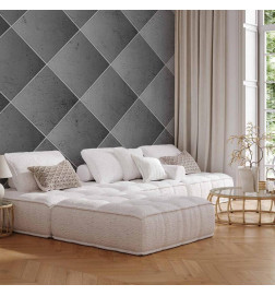 Fotobehang - Grey symmetry - geometric concrete pattern with white joints