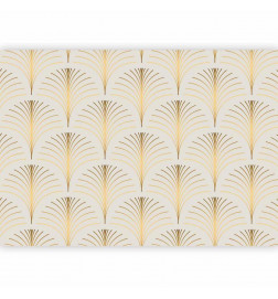 Mural de parede - Gold Linear Pattern on Marble Background