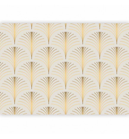 Fotobehang - Gold Linear Pattern on Marble Background
