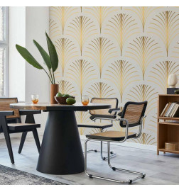 Fototapete - Gold Linear Pattern on Marble Background