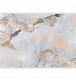 Fototapeta - White Stone - Elegant Marble With Golden Highlights