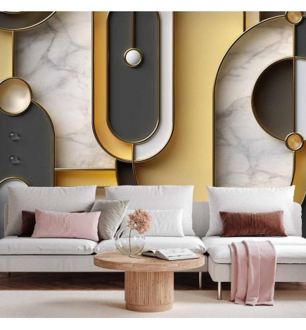 Fototapetas - Gold-marble Geometric Pattern