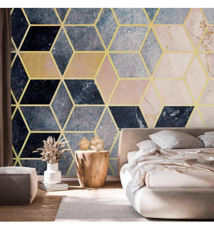 Papier peint - Blue Geometric Pattern