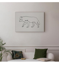 Schilderij - Wolf (1 Part) Wide