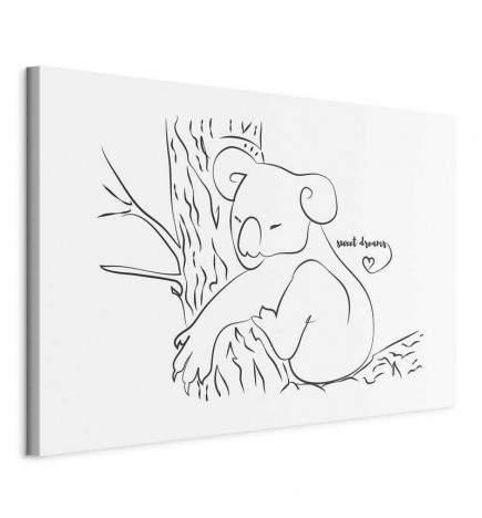 Quadro - Quiet Charm of Nature (1-part) - Sleeping Koala in Black and White