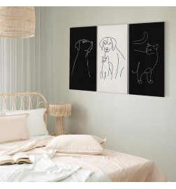 Schilderij - Domestic Animals (3 Parts)