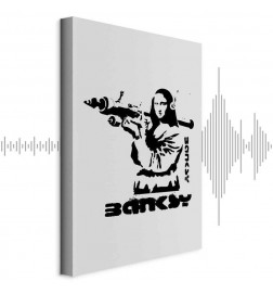 Quadro - Contrast Duel (1-part) - Banksy on Mural with Mona Lisa