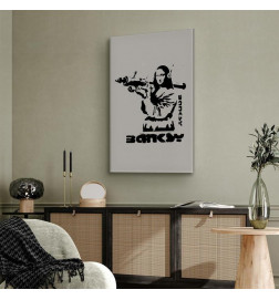 Tablou - Contrast Duel (1-part) - Banksy on Mural with Mona Lisa