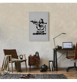 Tablou - Contrast Duel (1-part) - Banksy on Mural with Mona Lisa
