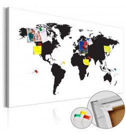 Tablou din plută - World Map: Black & White Elegance
