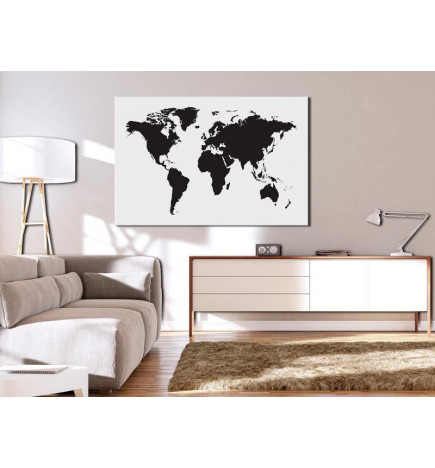 Korkkitaulu - World Map: Black & White Elegance