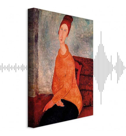 Glezna - Amedeo Modigliani – Jeanne Hebuterne in a Yellow Sweater