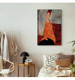 Seinapilt - Amedeo Modigliani – Jeanne Hebuterne in a Yellow Sweater