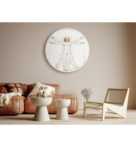 Rond schilderij - Leonardo Da Vinci – Vitruvian Man