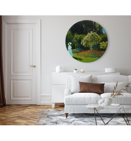 Round Canvas Print - Claude Monet – Woman in the Garden